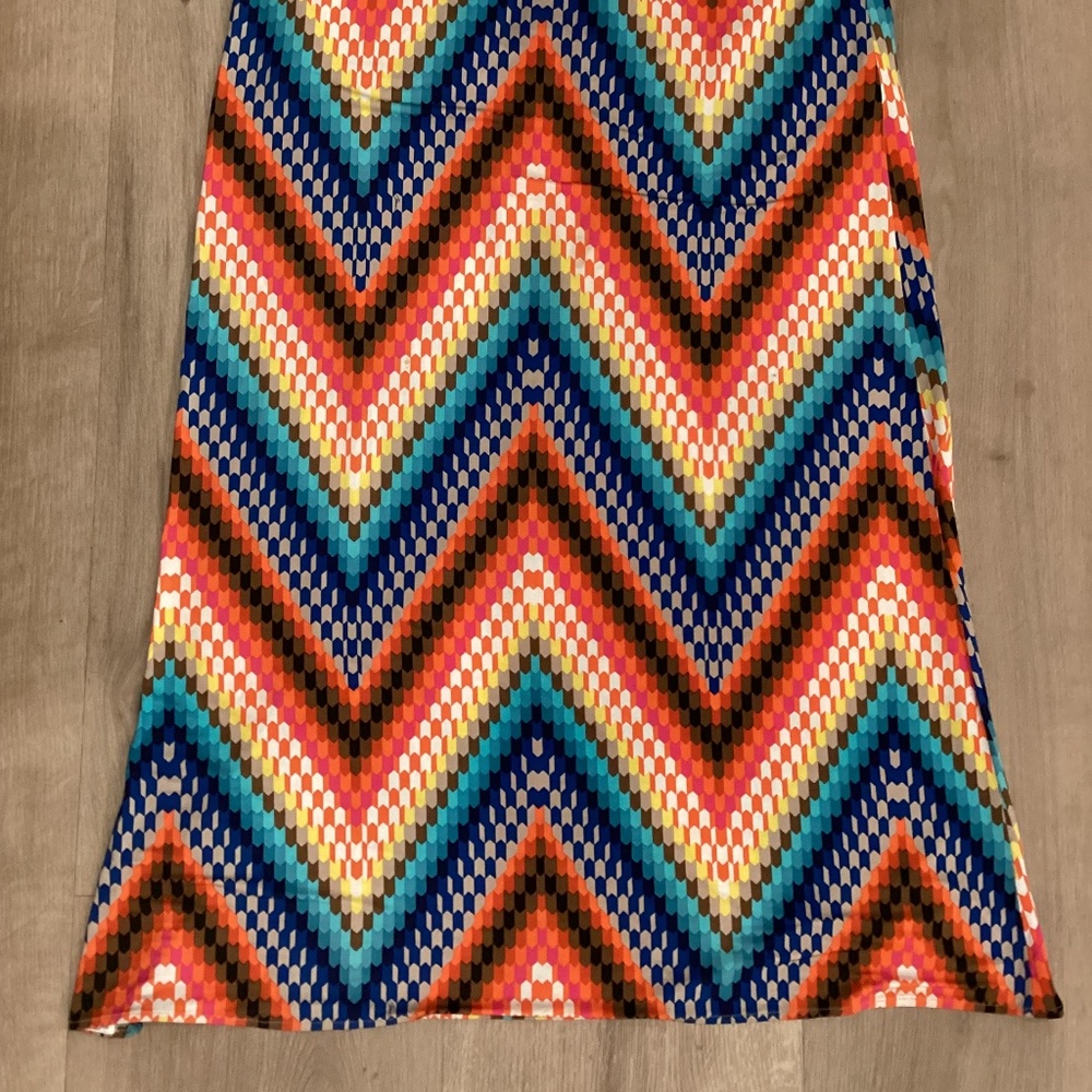 Trina Turk Maxi Dress Rayon Stretch Sleeveless Womens Size 2 Multicolored - Picture 14 of 16